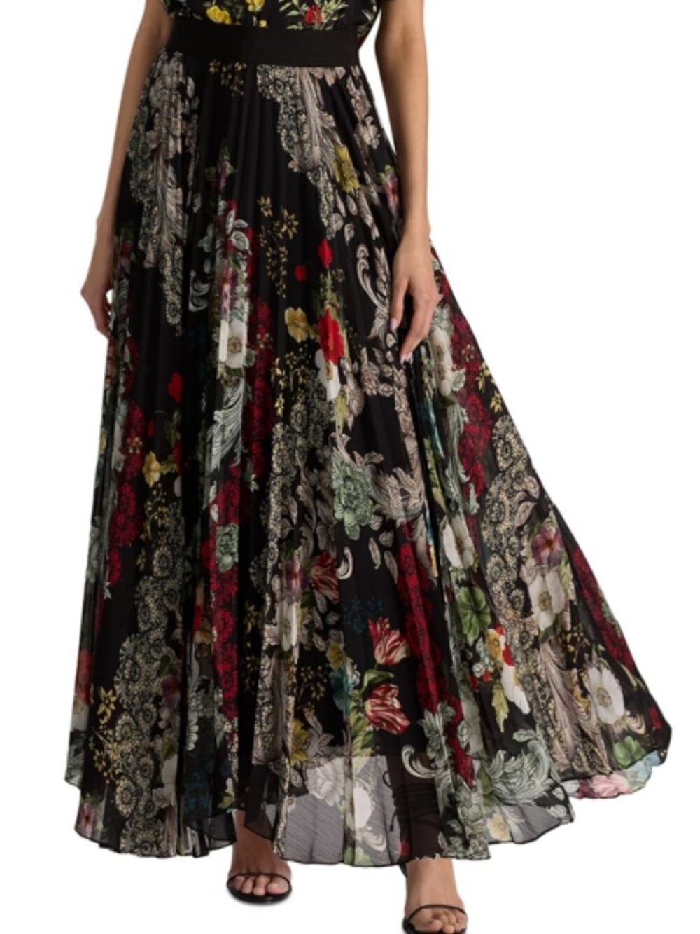 Alice and Olivia Katz Pleated Maxi Skirt